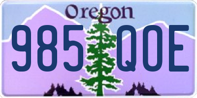 OR license plate 985QOE