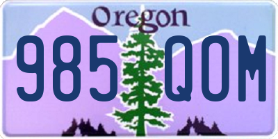 OR license plate 985QOM