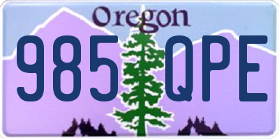 OR license plate 985QPE
