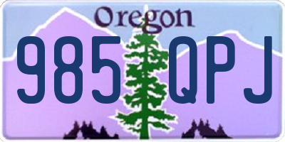 OR license plate 985QPJ
