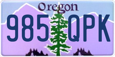 OR license plate 985QPK