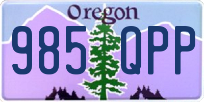 OR license plate 985QPP