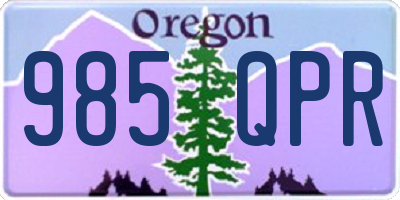 OR license plate 985QPR