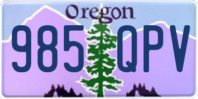 OR license plate 985QPV