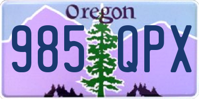 OR license plate 985QPX