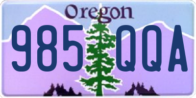 OR license plate 985QQA