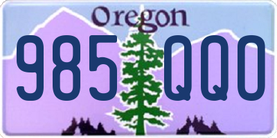 OR license plate 985QQO
