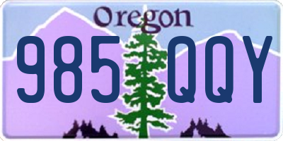 OR license plate 985QQY