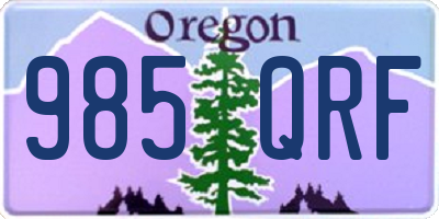 OR license plate 985QRF