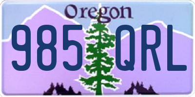 OR license plate 985QRL