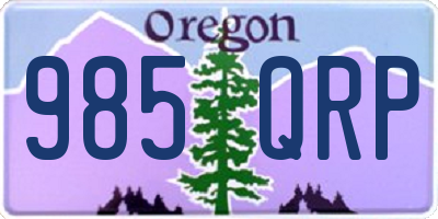 OR license plate 985QRP