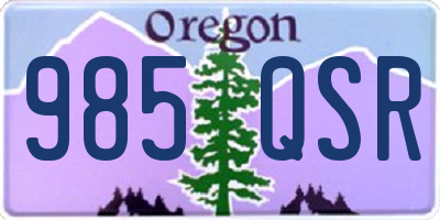 OR license plate 985QSR