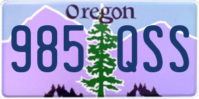 OR license plate 985QSS
