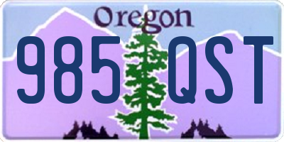 OR license plate 985QST