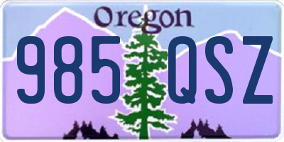 OR license plate 985QSZ