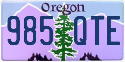 OR license plate 985QTE