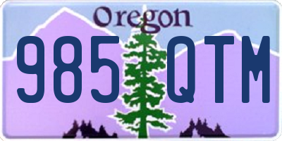 OR license plate 985QTM
