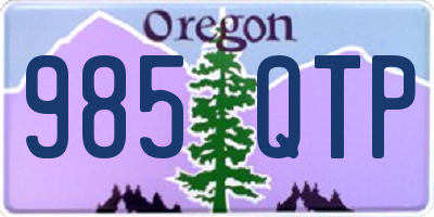 OR license plate 985QTP