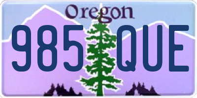 OR license plate 985QUE