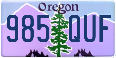 OR license plate 985QUF