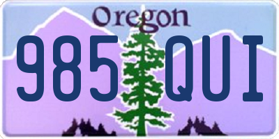 OR license plate 985QUI