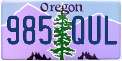 OR license plate 985QUL