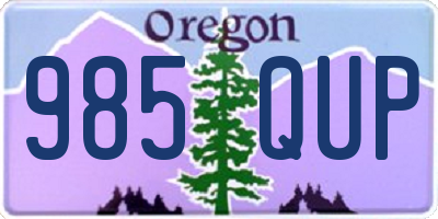 OR license plate 985QUP