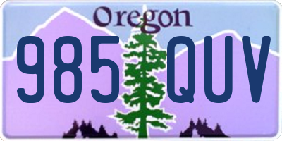 OR license plate 985QUV