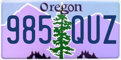 OR license plate 985QUZ