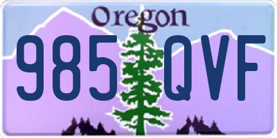 OR license plate 985QVF