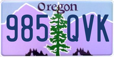 OR license plate 985QVK