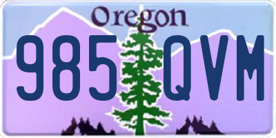 OR license plate 985QVM