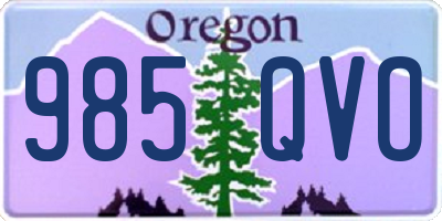 OR license plate 985QVO
