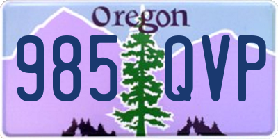 OR license plate 985QVP