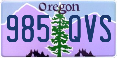 OR license plate 985QVS
