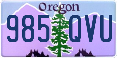 OR license plate 985QVU