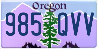 OR license plate 985QVV