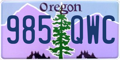 OR license plate 985QWC