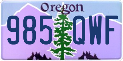OR license plate 985QWF