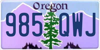 OR license plate 985QWJ