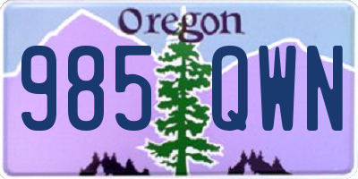 OR license plate 985QWN