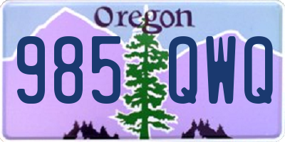 OR license plate 985QWQ