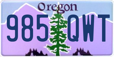 OR license plate 985QWT