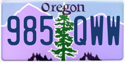 OR license plate 985QWW