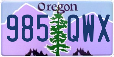 OR license plate 985QWX