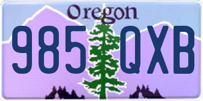 OR license plate 985QXB