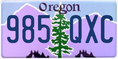 OR license plate 985QXC