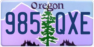 OR license plate 985QXE
