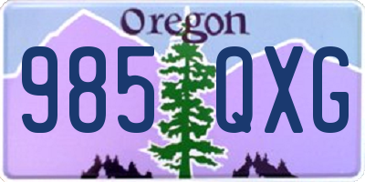 OR license plate 985QXG