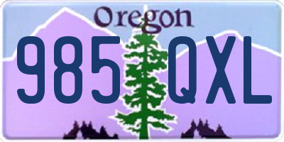 OR license plate 985QXL